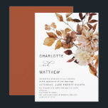Boho Rustic Fall Floral Burnt Orange Wedding Invitation<br><div class="desc">Boho Rustic Fall Floral Burnt Orange Wedding Invitation
Message me if you need any adjustments</div>