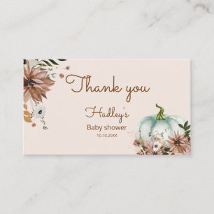 Boho Rustic fall pumpkin thank you Business Card