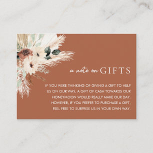 Boho Rustic Flora Wedding Wishing Well Gifts Card