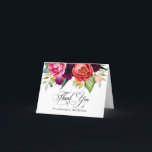 Boho Rustic Floral 80th Birthday Thank You Card<br><div class="desc">After a lovely memorable 80th birthday celebration, you'll want to thank your guest for attending and honoring you. This beautiful thank you card does just that, with its lovely rustic boho styling and rich colorful floral elements in terracotta, deep peach, burgundy red, purple, teal and yellow. A beautiful calligraphy text...</div>