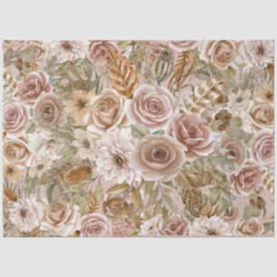 Boho Rustic Floral Decoupage Tissue Paper