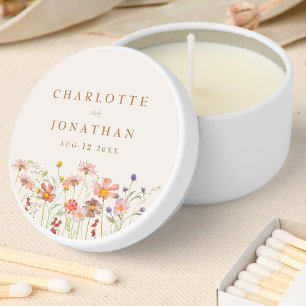 Boho Rustic Floral Fall Wedding Mini Candle Favors