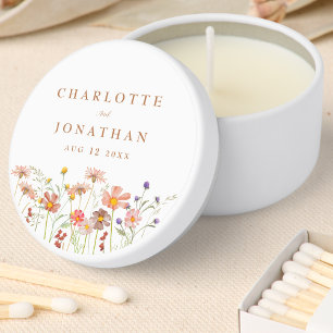 Boho Rustic Floral Fall Wedding Mini Candle Favors