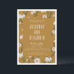 Boho Rustic Floral Mustard Yellow Wedding Invitation<br><div class="desc">Boho Rustic Floral Mustard Yellow Wedding Invitation</div>