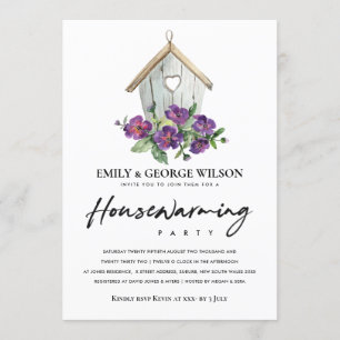 BOHO RUSTIC FLORAL PEONY HOUSE HOUSEWARMING PARTY INVITATION