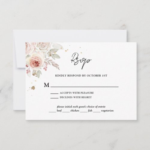 Boho Rustic Floral Wedding RSVP Card