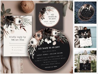 Boho Rustic Gothic Rust Black Botanical