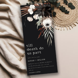 Boho Rustic Gothic Rust Black Botanical Wedding Invitation