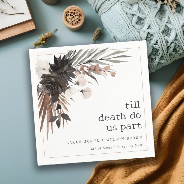 Boho Rustic Gothic Rust Black Botanical Wedding Napkins (Creator Uploaded)