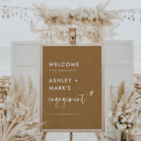 Boho Rustic Kraft Engagement Party Welcome Sign