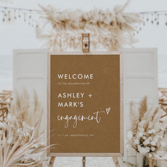 Boho Rustic Kraft Engagement Party Welcome Sign (Creator Uploaded)