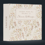 Boho Rustic Meadow Floral Personalized Recipe 3 Ring Binder<br><div class="desc">Boho Rustic Meadow Flowers Floral Bridal Shower Personalized Recipe Binder</div>