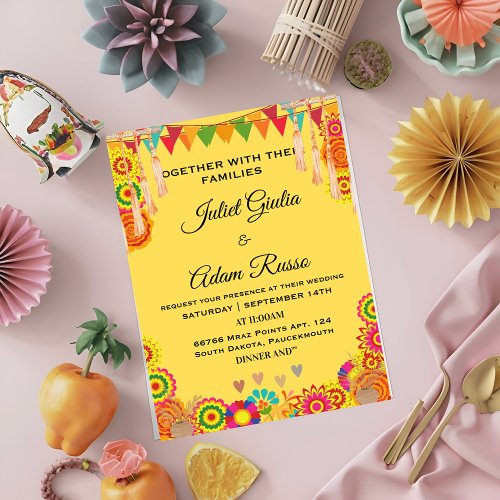 boho rustic modern elegant mexican wedding invitation