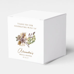 Boho Rustic Nature Botanical Custom Bridal Shower Favor Boxes