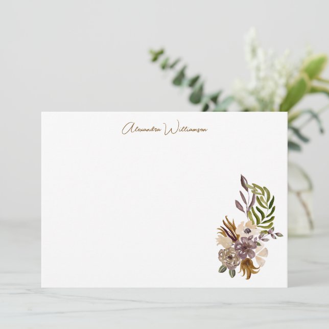 Boho Rustic Nature Botanical Custom Bridal Shower Thank You Card (Standing Front)