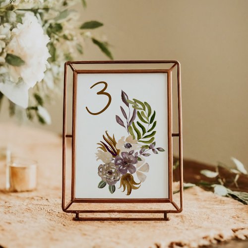 Boho Rustic Nature Botanical Custom Wedding Table Number