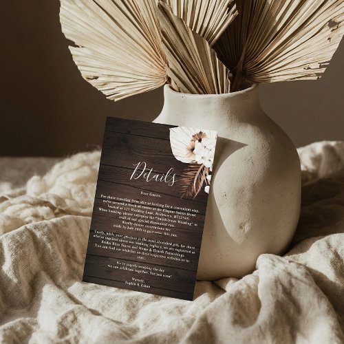 Boho Rustic Neutral Flowers Wedding Details Enclos