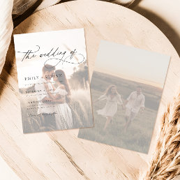 Boho Rustic Overlay Photo Wedding Invitation