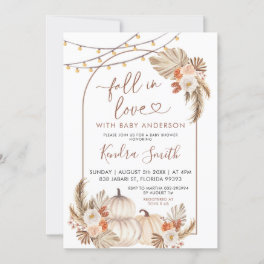 Boho Rustic Pumpkin Fall in Love Baby Shower Invitation