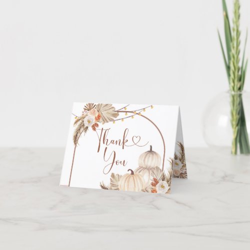 Boho Rustic Pumpkin Fall in Love Folded Card