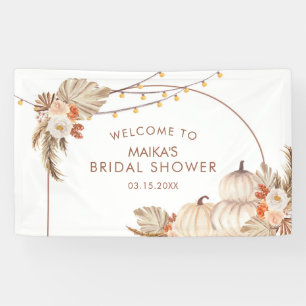 Boho Rustic Pumpkin Fall in Love Large Banner