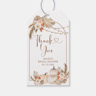 Boho Rustic Pumpkin Fall in Love Thank You Tag