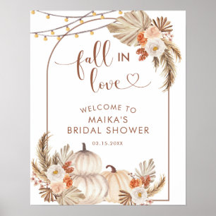 Boho Rustic Pumpkin Fall in Love Welcome Sign