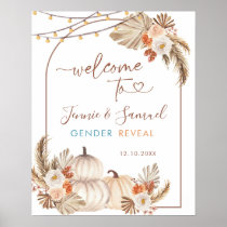 Boho Rustic Pumpkin Fall Welcome Sign