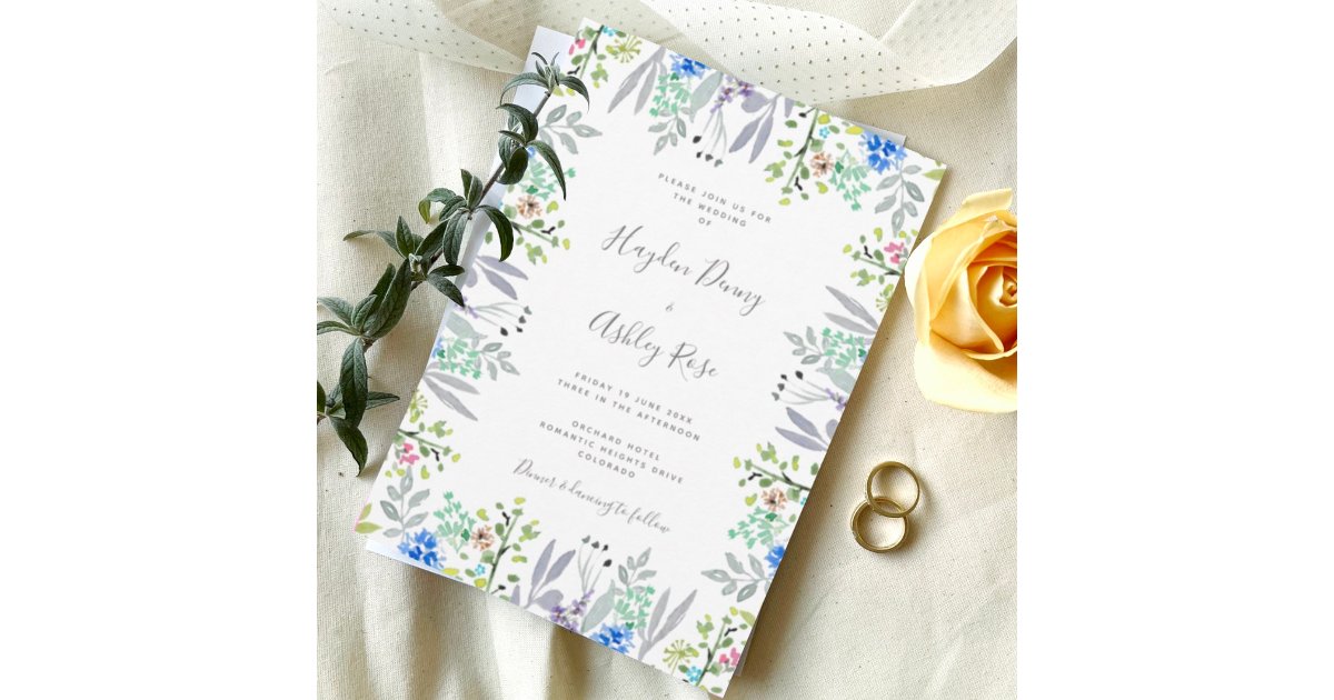 Boho rustic romantic floral Wedding Invitation | Zazzle
