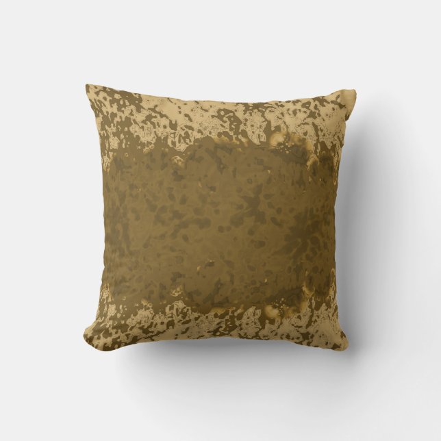 Boho Rustic Splatter Design Throw Pillow (Front)