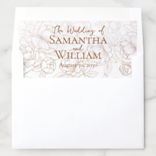 Boho Rustic Terracotta Modern Floral Wedding Envelope Liner