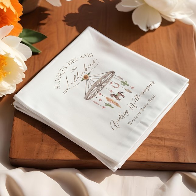 Boho Rustic Wagon Wheel Mobile Western Baby Shower Napkins (Boho Rustic Wagon Wheel Mobile Western Baby Shower Napkins)