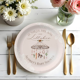 Boho Rustic Wagon Wheel Mobile Western Baby Shower Paper Plates