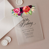 Boho Rustic Watercolor Floral 60th Birthday Party