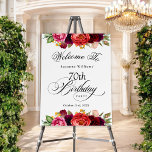 Boho Rustic Watercolor Floral 70th Birthday Party Foam Board<br><div class="desc">This wonderfully feminine and rustic boho style 70th birthday party welcome sign has a rich color palette in terracotta, deep peach, burgundy red, purple, teal and yellow. The lovely watercolor botanical elements have a nature-inspired organic appeal and make the invitation pop with style. Elegant calligraphy script spells out the word...</div>