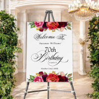 Boho Rustic Watercolor Floral 70th Birthday Party