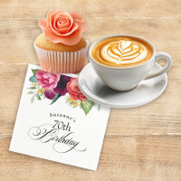 Boho Rustic Watercolor Floral 70th Birthday Party