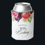 Boho Rustic Watercolor Floral 80th Birthday Party Can Cooler<br><div class="desc">In lovely rustic boho style, this 80th birthday party can cooler has a rich color palette in terracotta, deep peach, burgundy red, purple, teal and yellow. The lovely watercolor botanical elements have a nature-inspired organic appeal and make the design pop with style. Elegant calligraphy script spells out the word "Birthday"...</div>