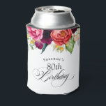 Boho Rustic Watercolor Floral 80th Birthday Party Can Cooler<br><div class="desc">In lovely rustic boho style, this 80th birthday party can cooler has a rich color palette in terracotta, deep peach, burgundy red, purple, teal and yellow. The lovely watercolor botanical elements have a nature-inspired organic appeal and make the design pop with style. Elegant calligraphy script spells out the word "Birthday"...</div>