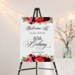Boho Rustic Watercolor Floral 80th Birthday Party Foam Board<br><div class="desc">This wonderfully feminine and rustic boho style 80th birthday party welcome sign has a sumptuous rich color palette in terracotta, deep peach, burgundy red, purple, teal and yellow. The lovely watercolor botanical elements have a nature-inspired organic appeal and make the invitation pop with style. Elegant calligraphy script spells out the...</div>