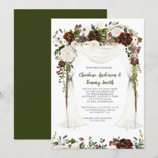 Boho Rustic Watercolor Floral Canopy Invitation
