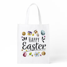 Boho Rustic Watercolour Colourful Happy Easter