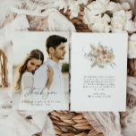 Boho Rustic Wedding Thank you<br><div class="desc">Ready to thank your guests with these boho rustic style wedding thank you cards? This elegant card features a boho floral design just add your favorite wedding photo and customize your message. This card is the perfect way to show your appreciation to your family and friends. Matching items in our...</div>