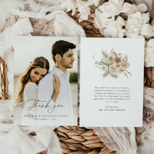 Boho Rustic Wedding Thank you Card