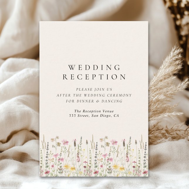 Boho Rustic Wedding with Wildflowers Enclosure Card (Creator Uploaded)