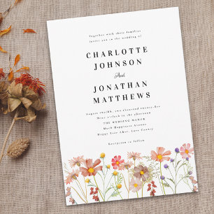 Boho Rustic Wildflower Floral Invitation