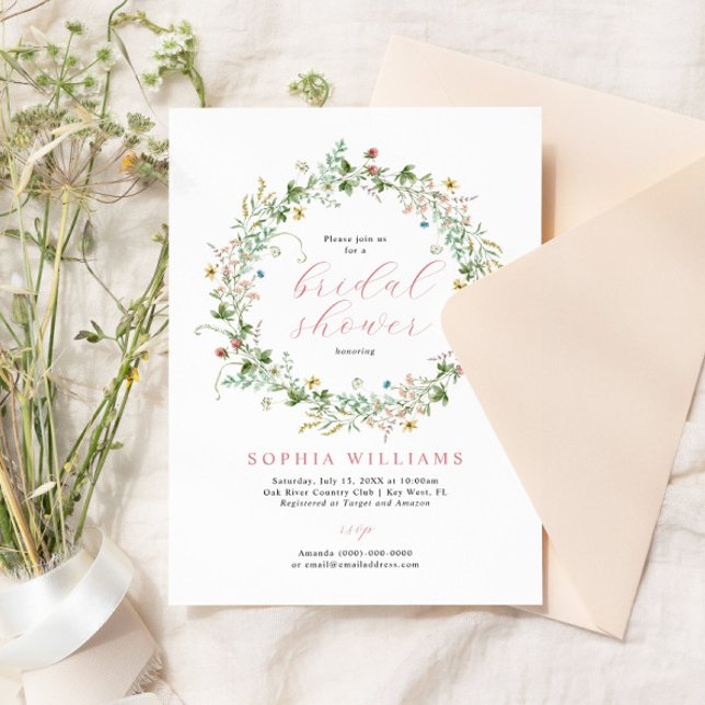 Boho Rustic Wildflowers Bridal Shower Invitation (Creator Uploaded)