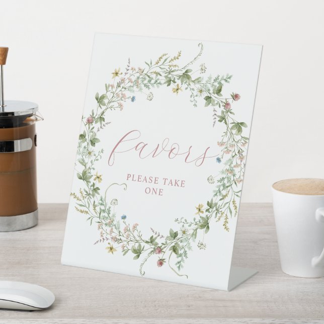 Boho Rustic Wildflowers Shower Favors Sign (In SItu)