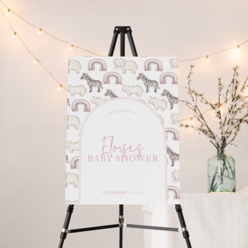 Boho Safari Animal Arch Pastel Baby Shower Welcome Foam Board