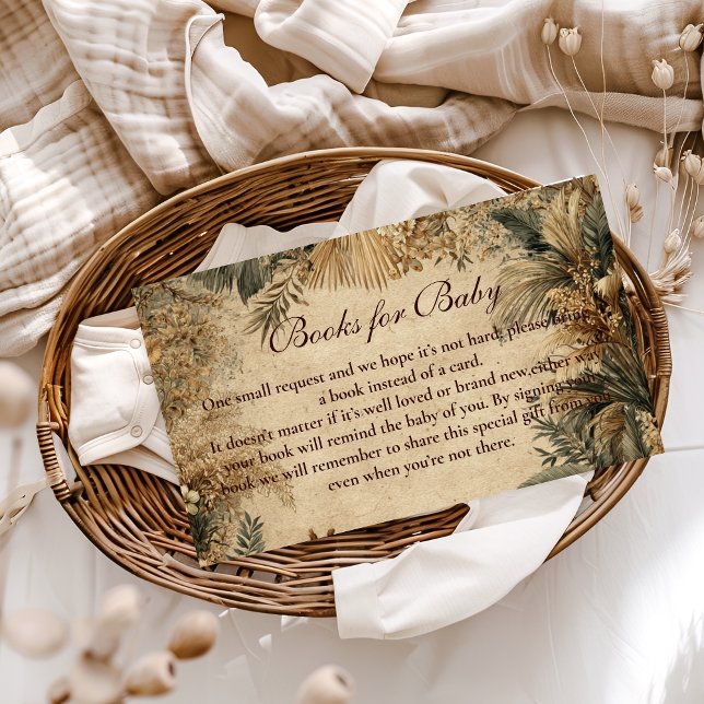 Boho Safari Animals Baby Shower Books For Baby Enclosure Card (Creator Uploaded)